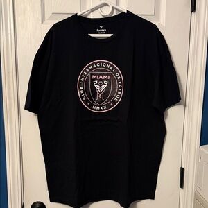 Fanatics Black and Pink Miami Soccer Tee
